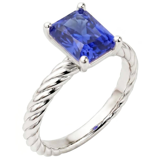 Natural Sapphire Ring 1.50ct - White Gold 14K