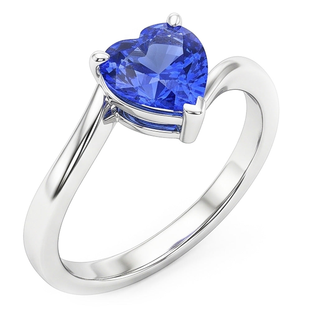 Natural Sapphire Ring 1.50ct - White Gold 14K