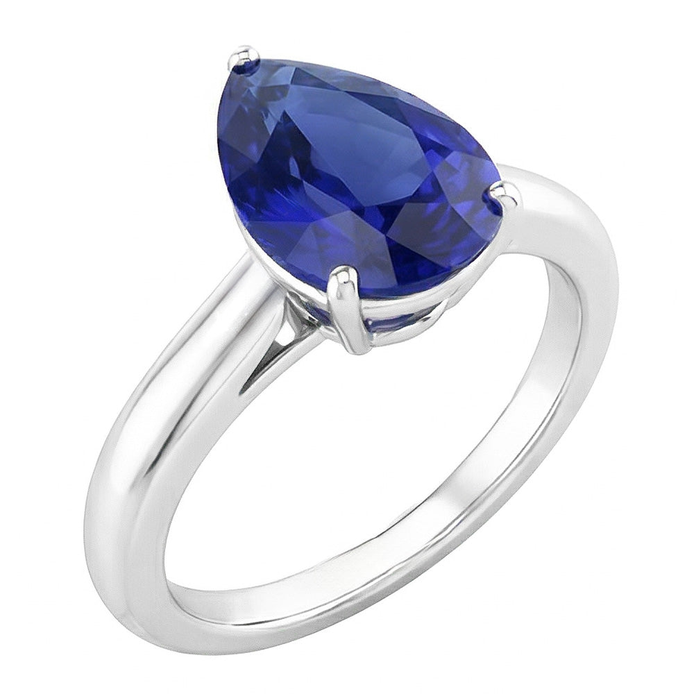 Natural Sapphire Ring 1.50ct - White Gold 14K