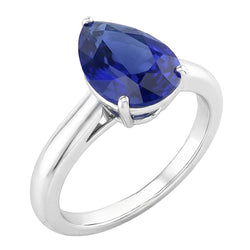 Natural Sapphire Ring 1.50ct - White Gold 14K