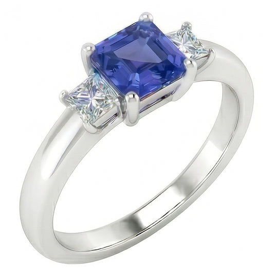 Natural Sapphire Ring 1.50ct - White Gold 14K