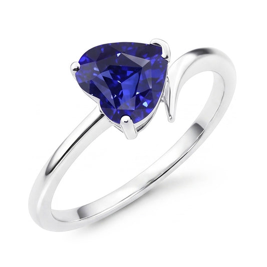 Natural Sapphire Ring 1.50ct - White Gold 14K