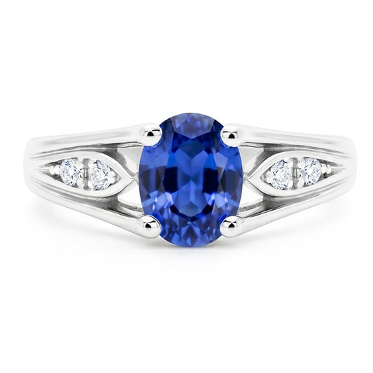 Natural Sapphire Ring 1.50ct - White Gold 14K