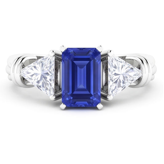 Natural Sapphire Ring 1.50ct - White Gold 14K
