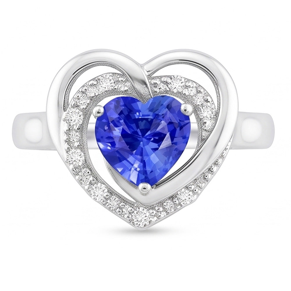 Natural Sapphire Ring 1.50ct - White Gold 14K