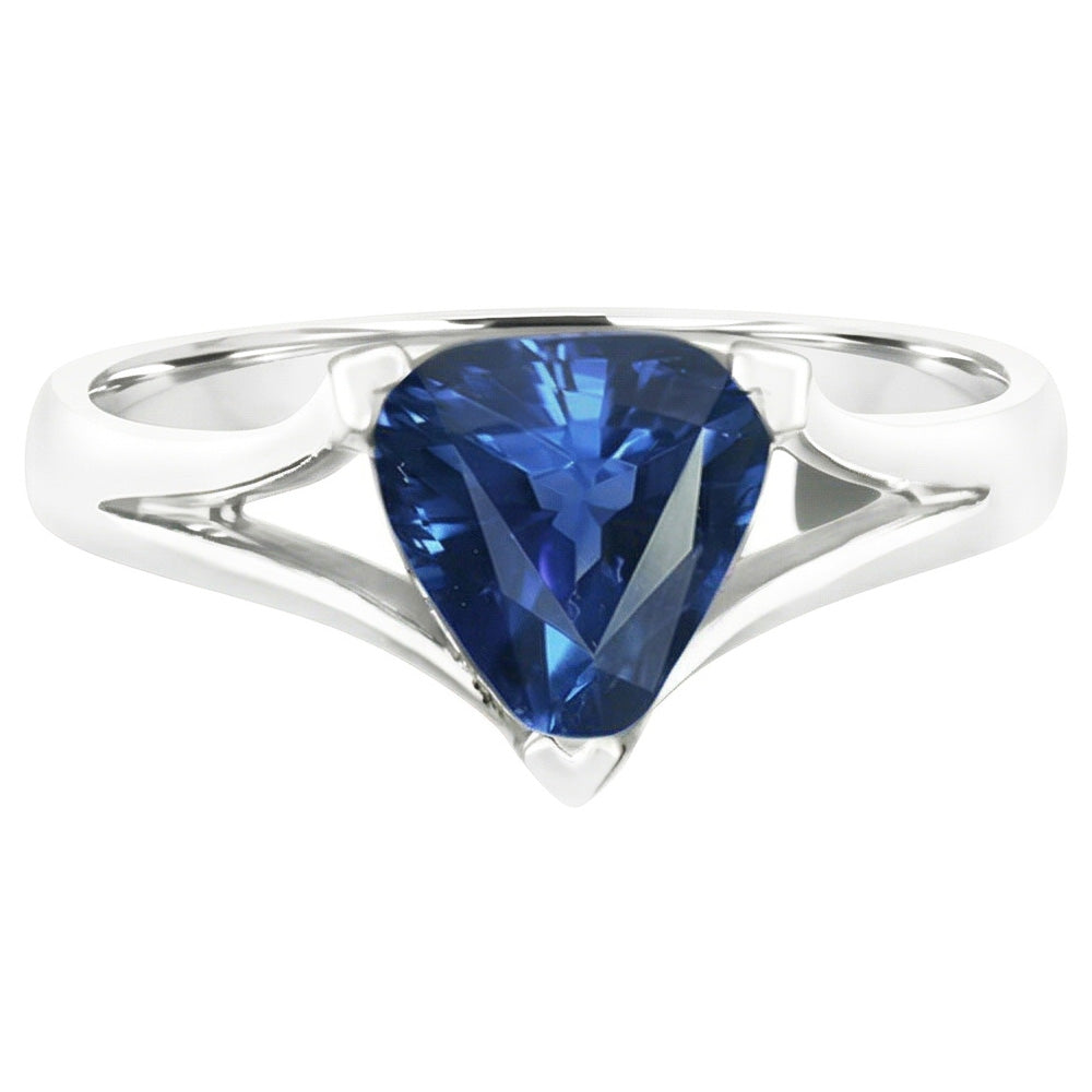 Natural Sapphire Ring 1.50ct - White Gold 14K