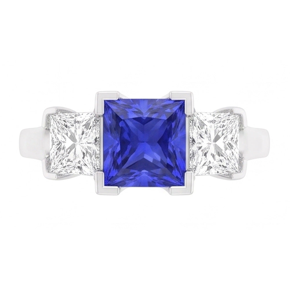 Natural Sapphire Ring 1.50ct - White Gold 14K