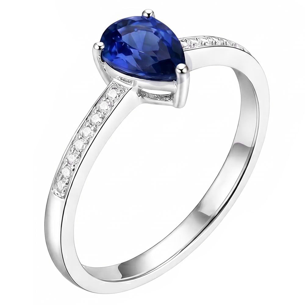 Natural Sapphire Ring 1.50ct - White Gold 14K