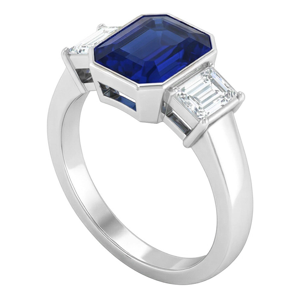 Natural Sapphire Ring 1.50ct - White Gold 14K