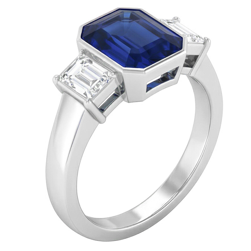 Natural Sapphire Ring 1.50ct - White Gold 14K