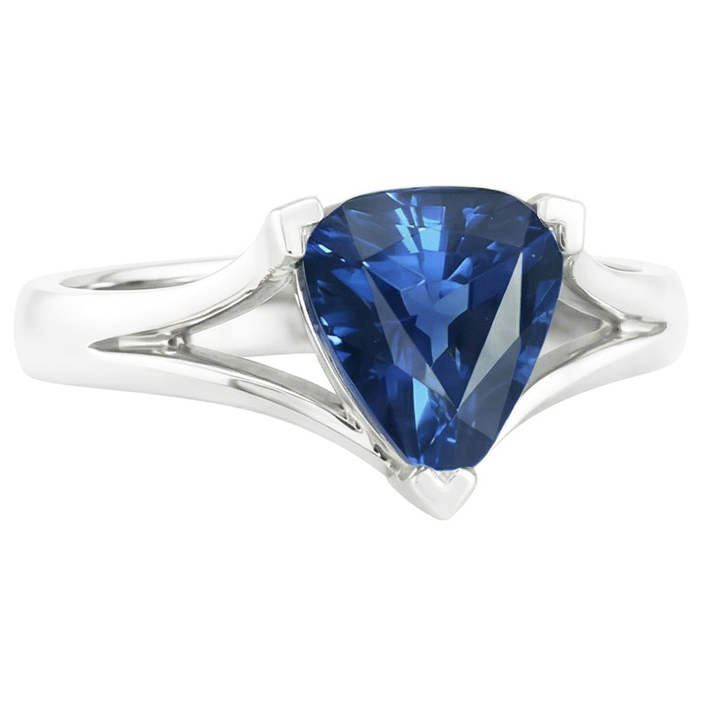 Natural Sapphire Ring 1.50ct - White Gold 14K