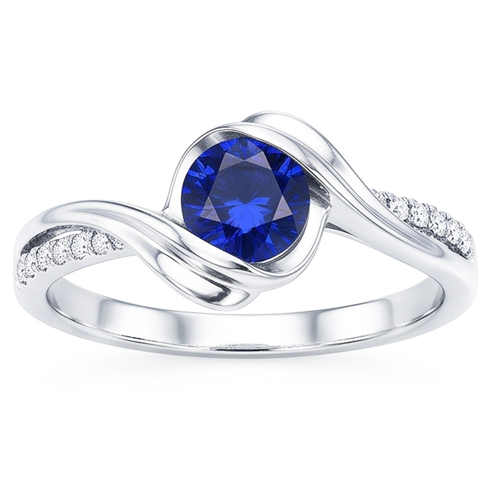 Natural Sapphire Ring 1.50ct - White Gold 14K