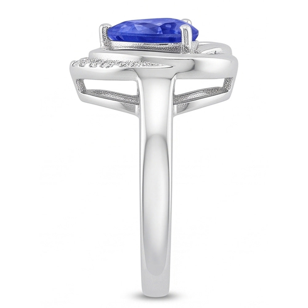 Natural Sapphire Ring 1.50ct - White Gold 14K