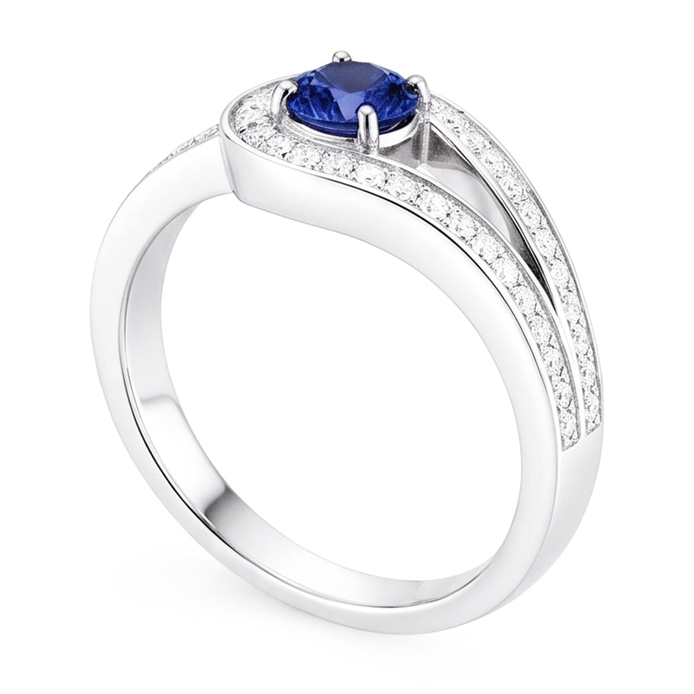 Natural Sapphire Ring 1.50ct - White Gold 14K