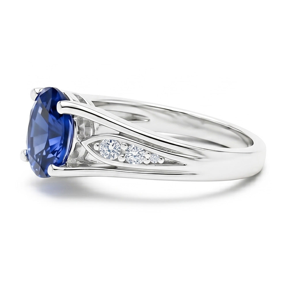 Natural Sapphire Ring 1.50ct - White Gold 14K
