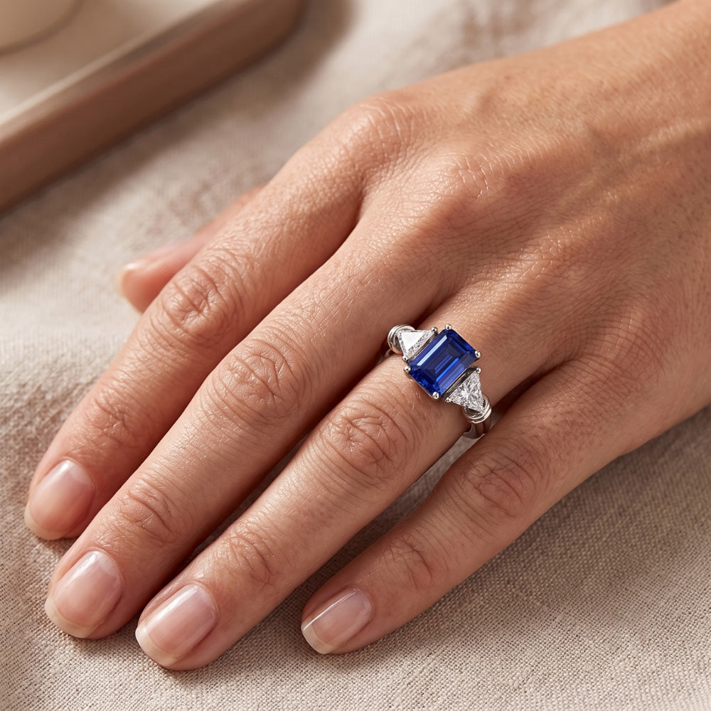 Natural Sapphire Ring 1.50ct - White Gold 14K