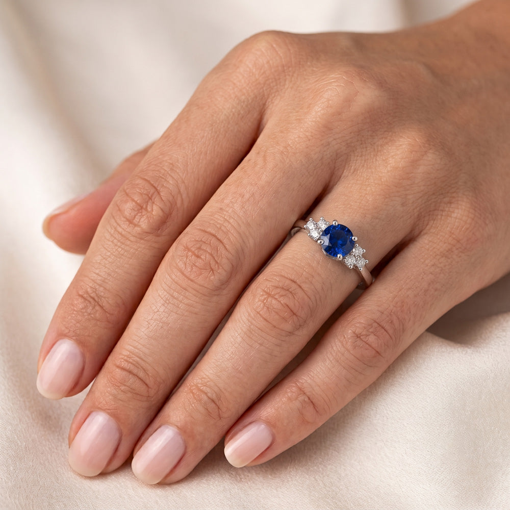 Natural Sapphire Ring 1.50ct - White Gold 14K
