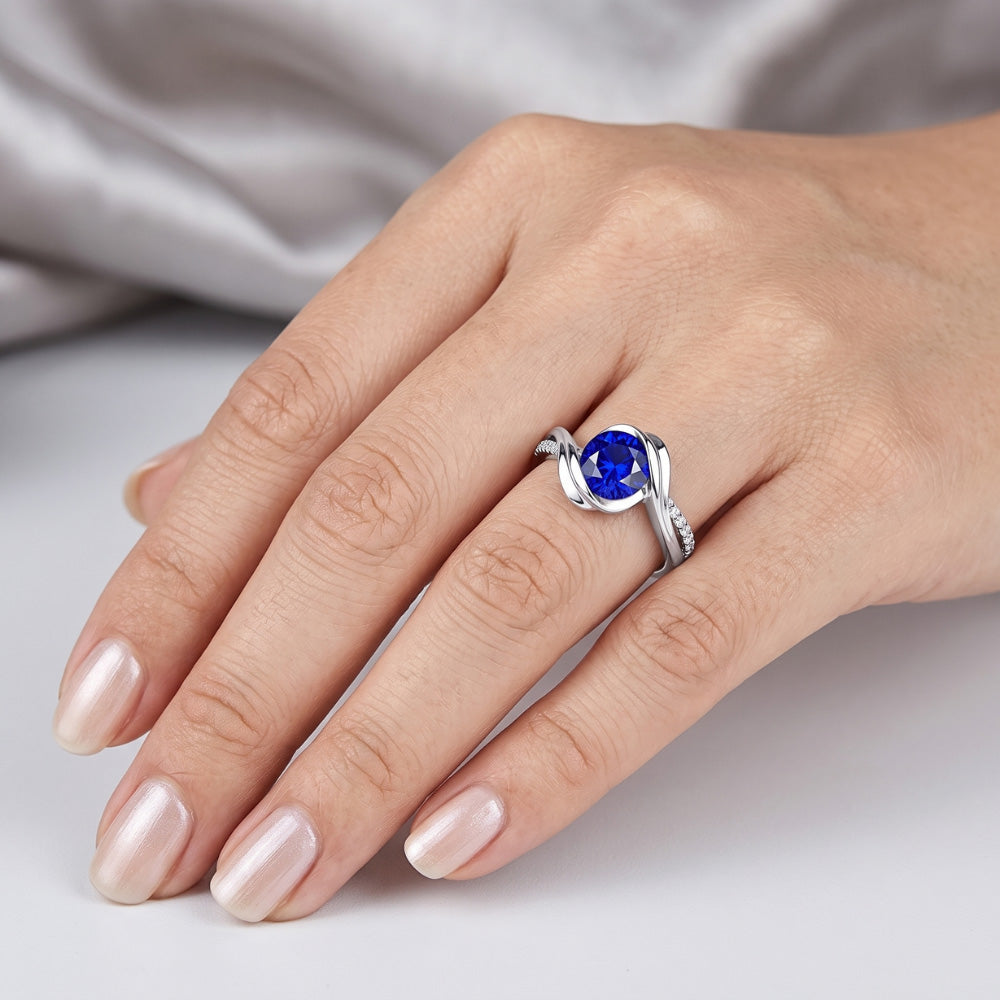 Natural Sapphire Ring 1.50ct - White Gold 14K