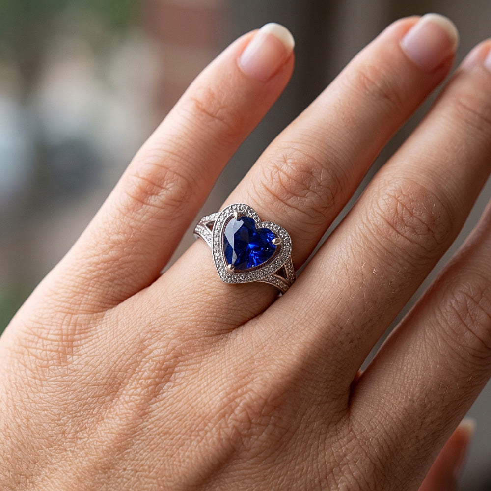 Natural Sapphire Ring 1.50ct - White Gold 14K