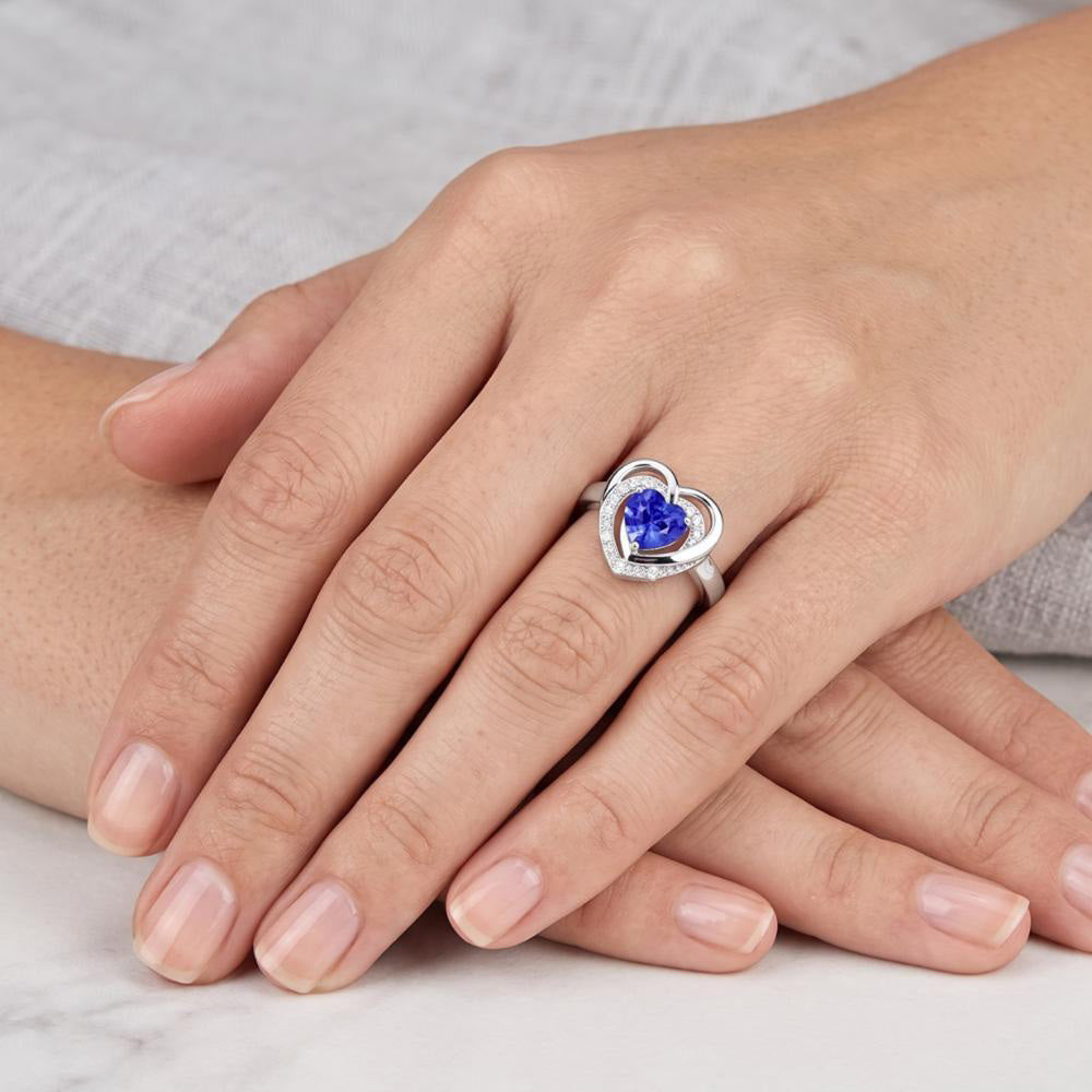 Natural Sapphire Ring 1.50ct - White Gold 14K