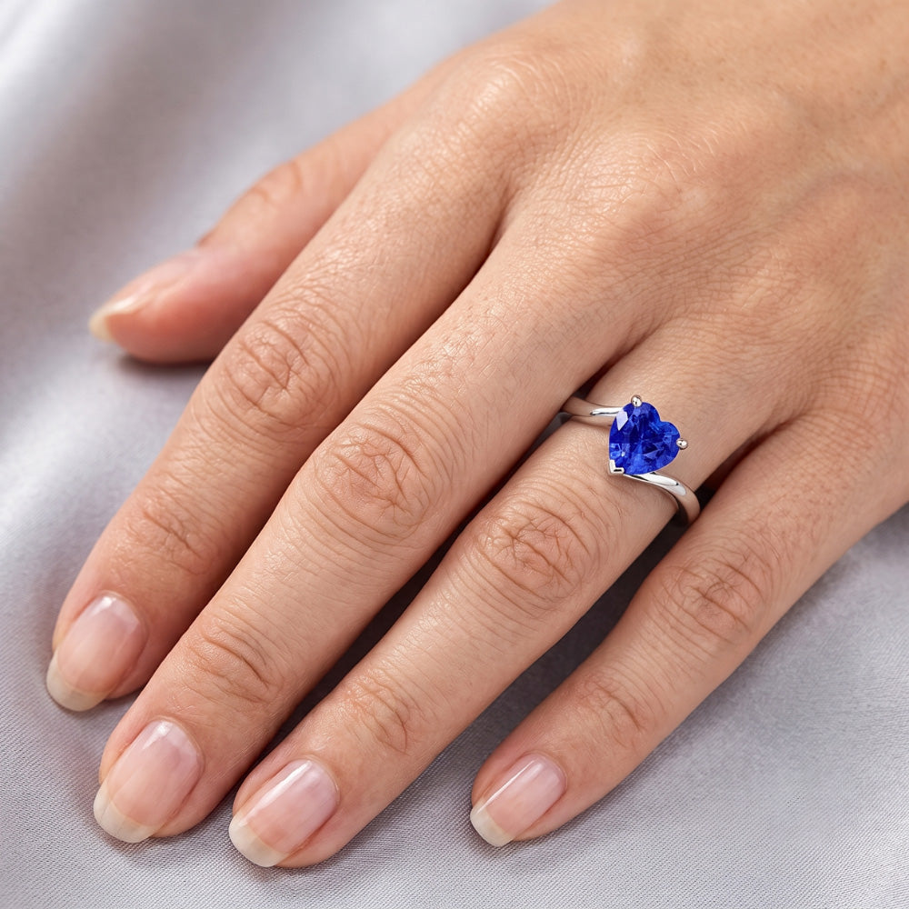Natural Sapphire Ring 1.50ct - White Gold 14K