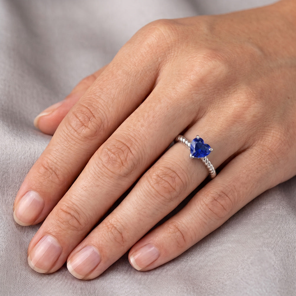 Natural Sapphire Ring 1.50ct - White Gold 14K