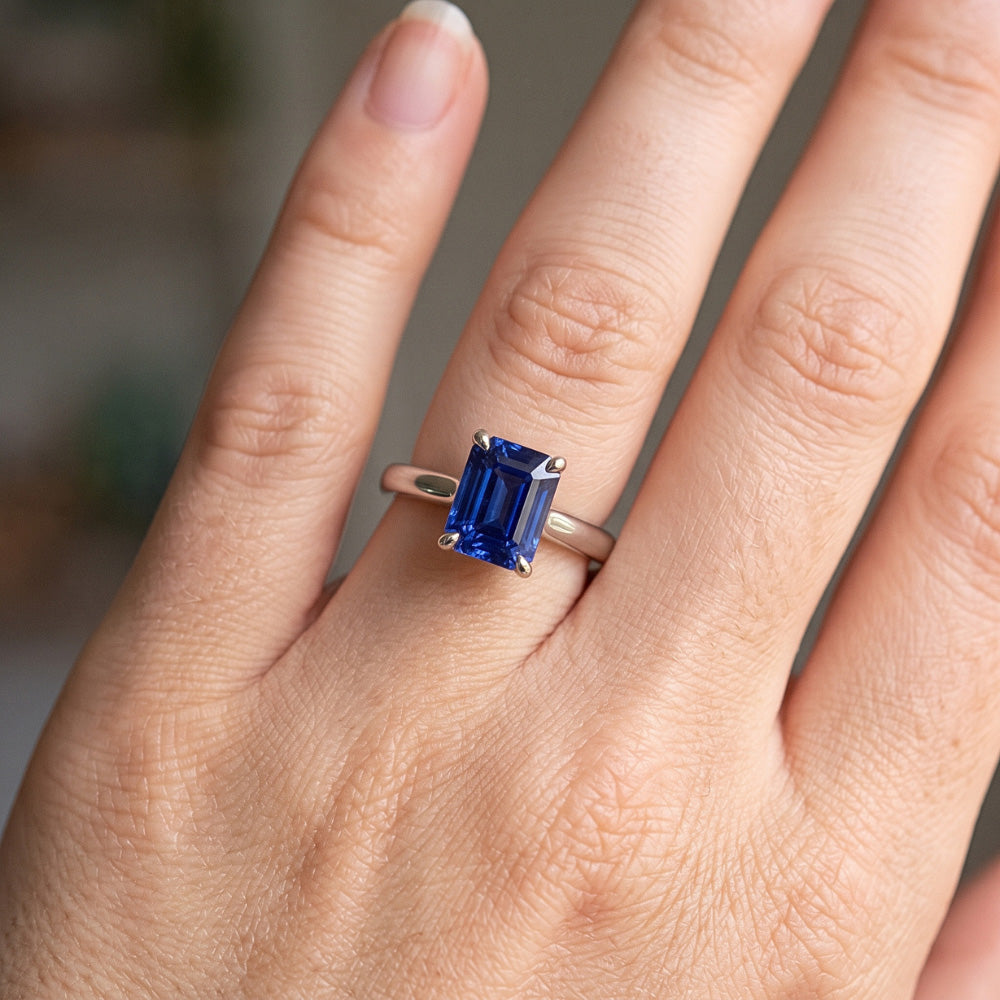 Natural Sapphire Ring 1.50ct - White Gold 14K