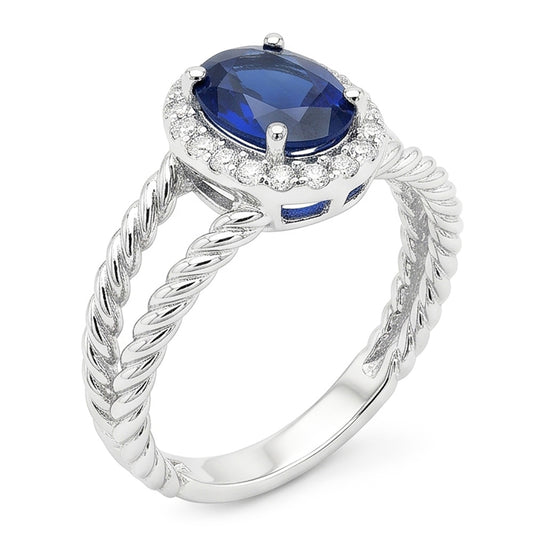 Natural Sapphire Ring 1.55ct - White Gold 14K