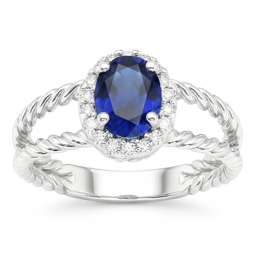 Natural Sapphire Ring 1.55ct - White Gold 14K