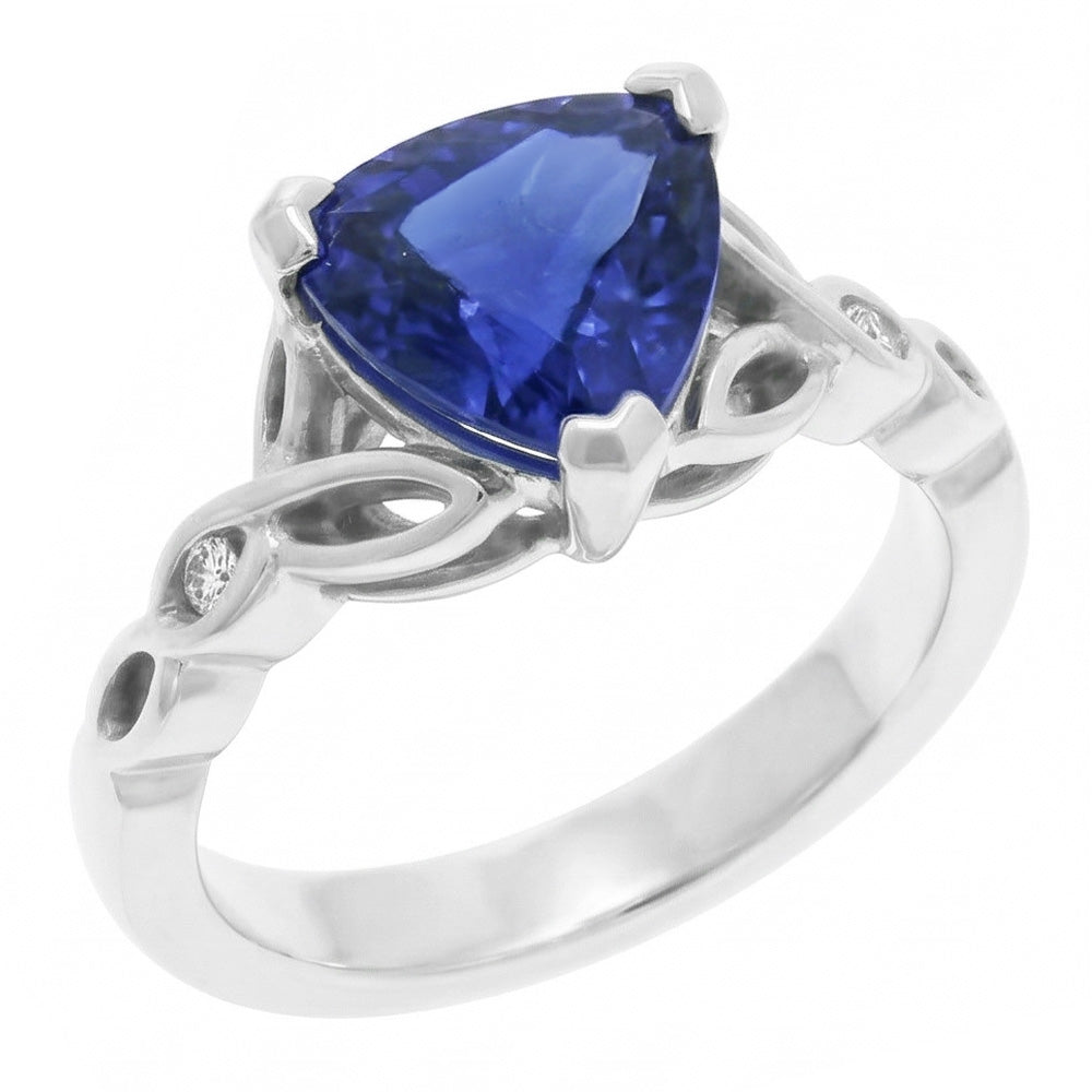 Natural Sapphire Ring 1.75ct - White Gold 14K