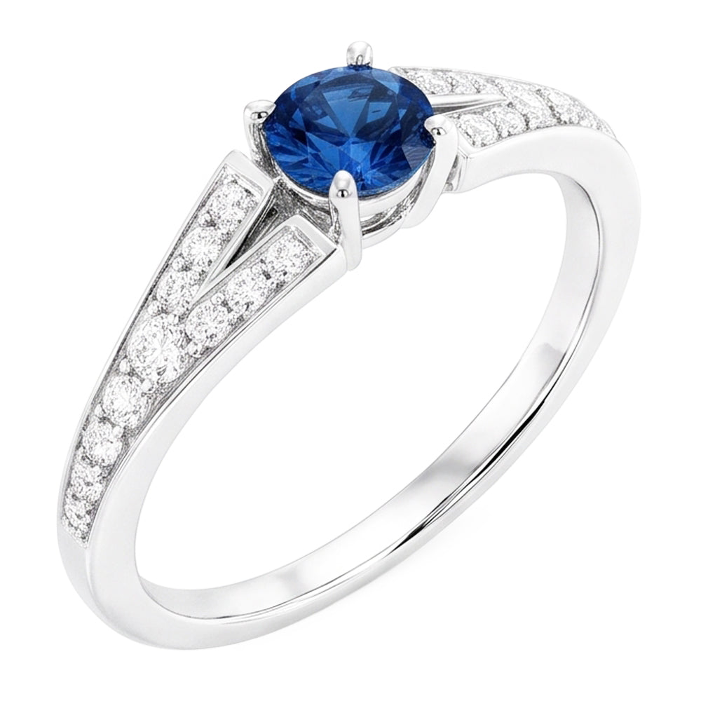 Natural Sapphire Ring 1.75ct - White Gold 14K