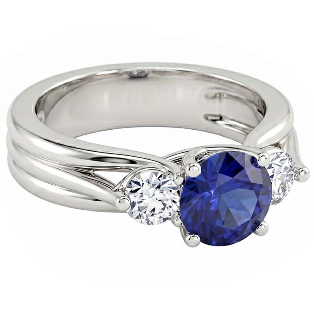 Natural Sapphire Ring 1.75ct - White Gold 14K