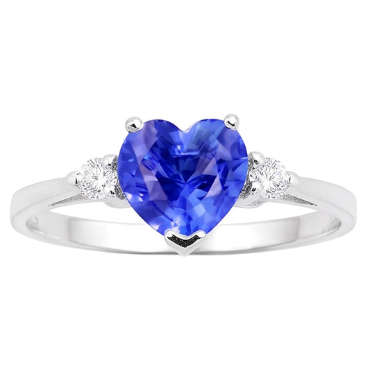 Natural Sapphire Ring 1.75ct - White Gold 14K