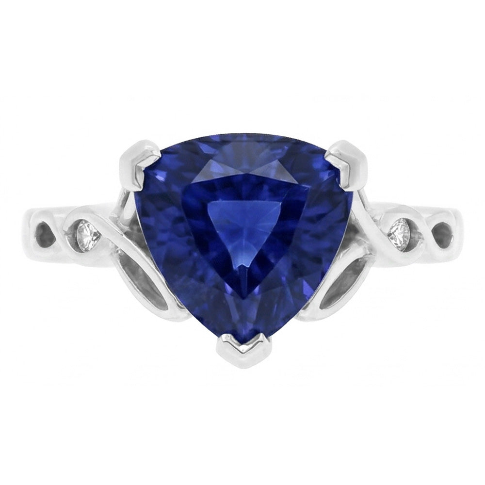 Natural Sapphire Ring 1.75ct - White Gold 14K
