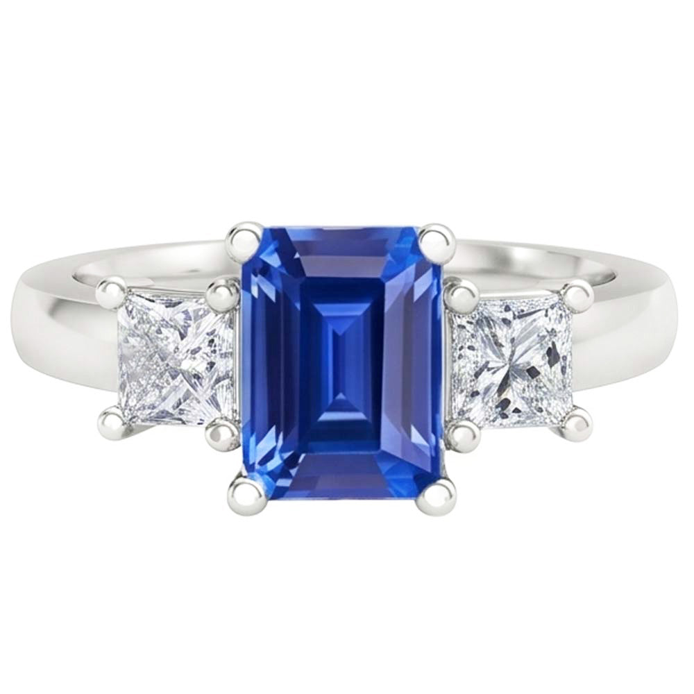 Natural Sapphire Ring 1.75ct - White Gold 14K