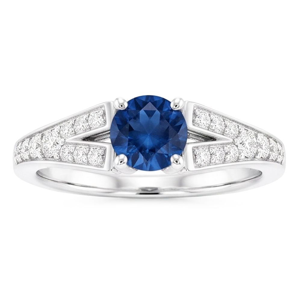 Natural Sapphire Ring 1.75ct - White Gold 14K