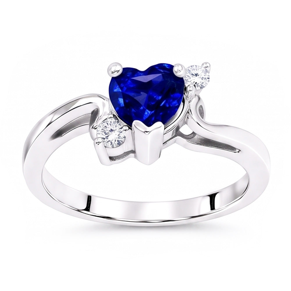 Natural Sapphire Ring 1.75ct - White Gold 14K