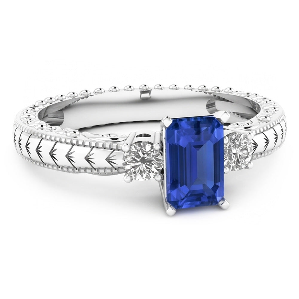 Natural Sapphire Ring 1.75ct - White Gold 14K