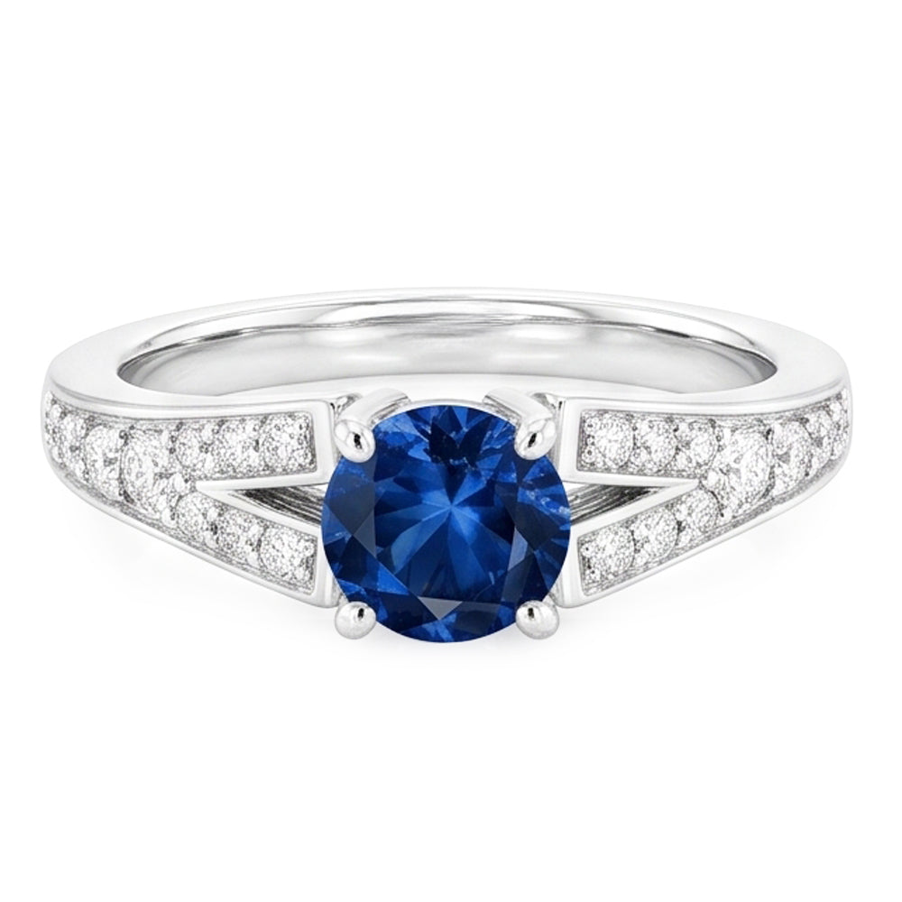 Natural Sapphire Ring 1.75ct - White Gold 14K
