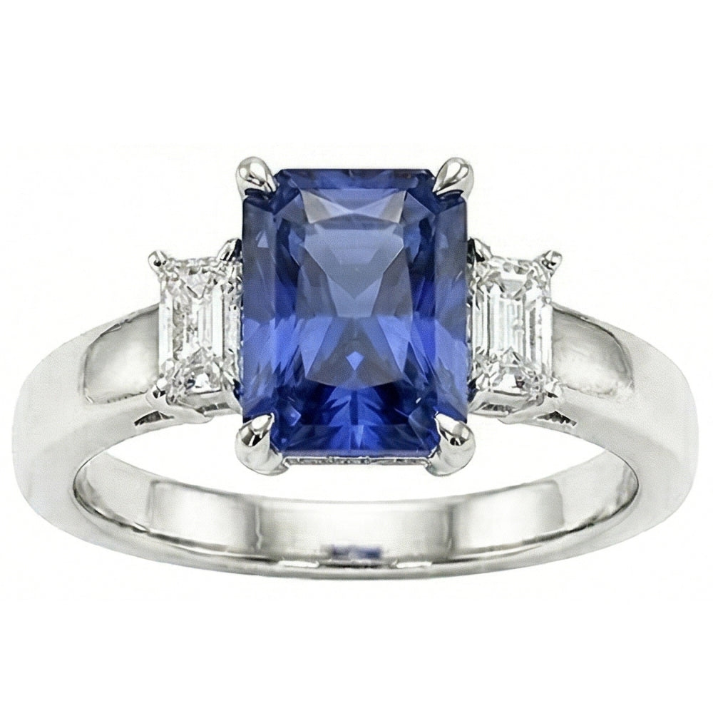Natural Sapphire Ring 1.75ct - White Gold 14K
