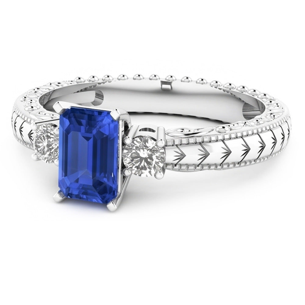 Natural Sapphire Ring 1.75ct - White Gold 14K