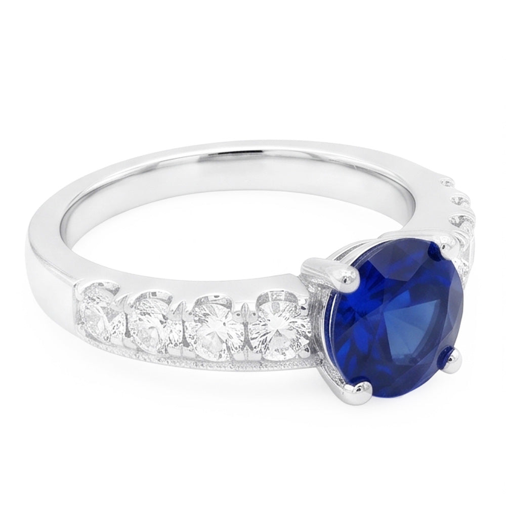 Natural Sapphire Ring 1.75ct - White Gold 14K
