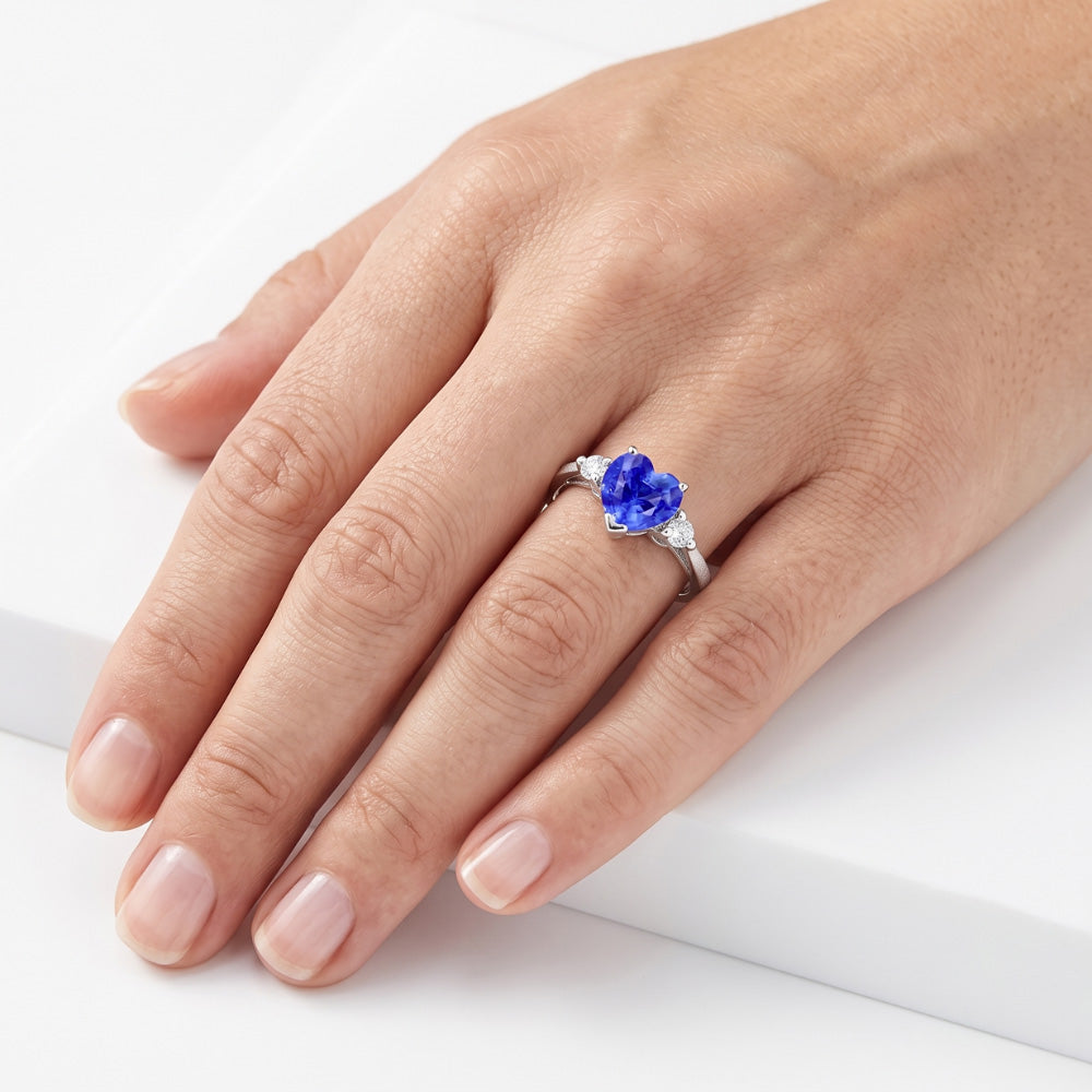 Natural Sapphire Ring 1.75ct - White Gold 14K