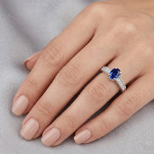 Natural Sapphire Ring 1.85ct - White Gold 14K