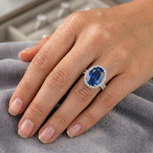 Natural Sapphire Ring 10.25ct - White Gold 14K