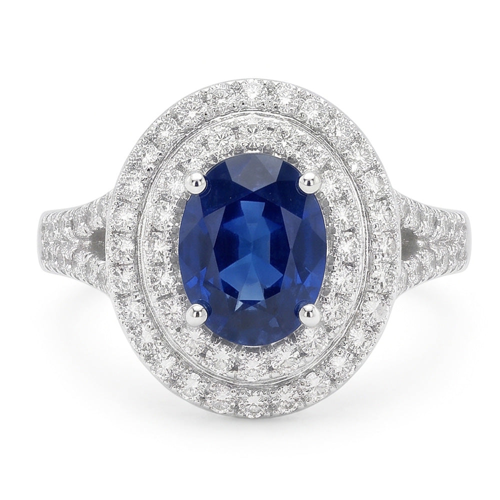 Natural Sapphire Ring 11.25ct - White Gold 14K