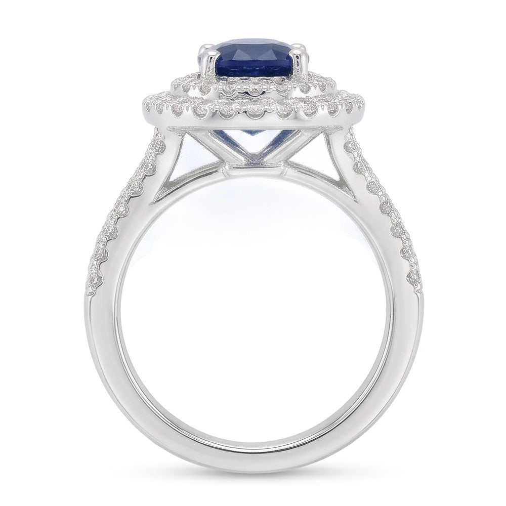 Natural Sapphire Ring 11.25ct - White Gold 14K