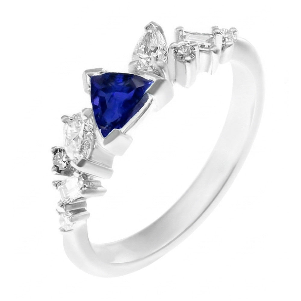 Natural Sapphire Ring 1ct - White Gold 14K