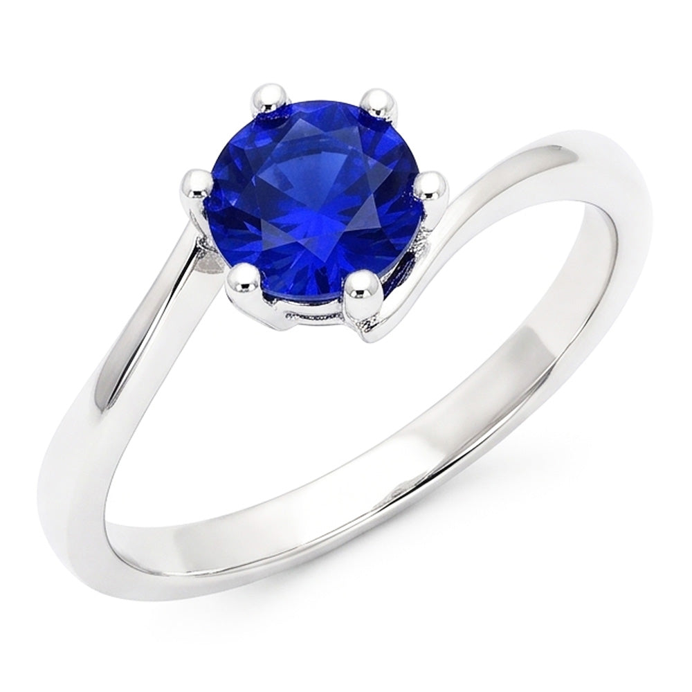 Natural Sapphire Ring 1ct - White Gold 14K
