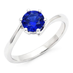 Natural Sapphire Ring 1ct - White Gold 14K